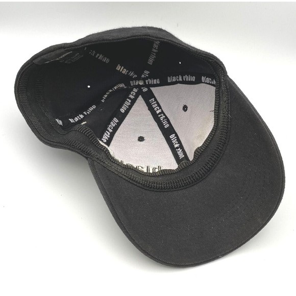 Black Rhino Born 2Be Bold Skull Embroidered Stretch Black Hat - Picture 6 of 7